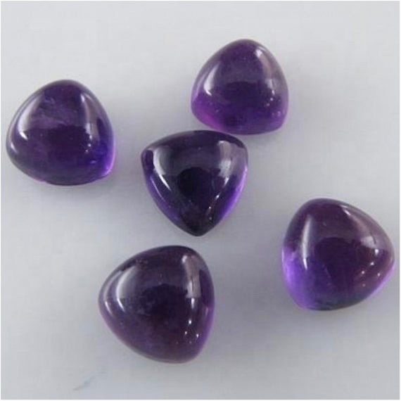 7mm African Amethyst Trillion Cabochon Loose Gemstones