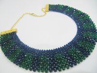 Hand Woven Hand Knitted Beaded Stone Necklace