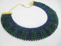 Hand Woven Hand Knitted Beaded Stone Necklace