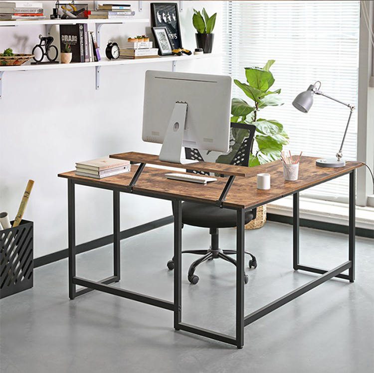 Best Factory L Shaped Desk Computer Desks 59 Inch Game Office Table Modern Metal And Wood Gaming Desk