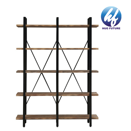 Steel Frame+Mdf Board Standing Storage Leaning Ladder Shelf 4-Tier Bookshelf