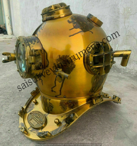Antique Boston Diving Scuba Divers Us Navy Vintage Marine Divers Deep Helmet