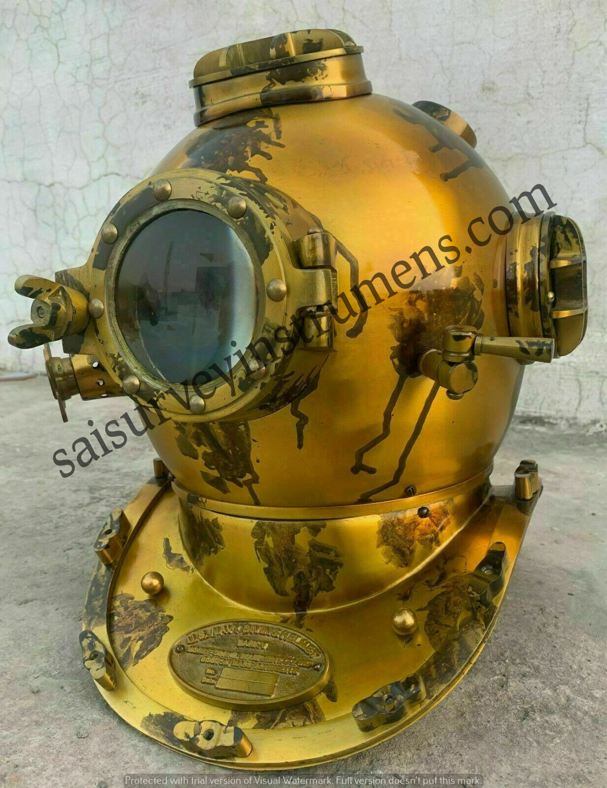 Antique Boston Diving Scuba Divers Us Navy Vintage Marine Divers Deep Helmet