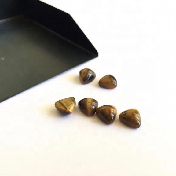 7mm Tiger Eye Trillion Cabochon Loose Gemstones