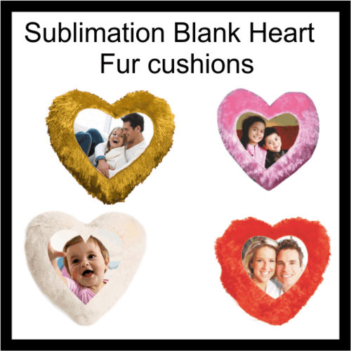 Sublimation Heart Fur Cushion