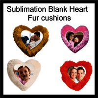 Sublimation Heart fur cushion
