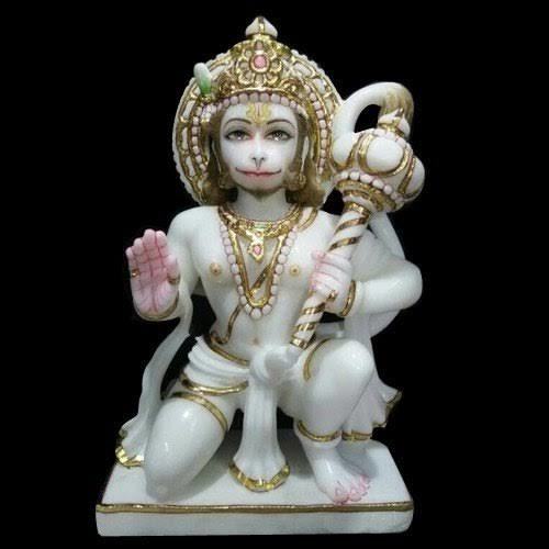 White Marble Das Hanuman Statue Height: 1 Foot (Ft)