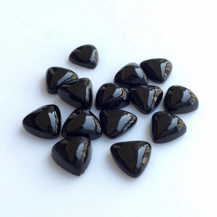 4mm Black Onyx Trillion Cabochon Loose Gemstones