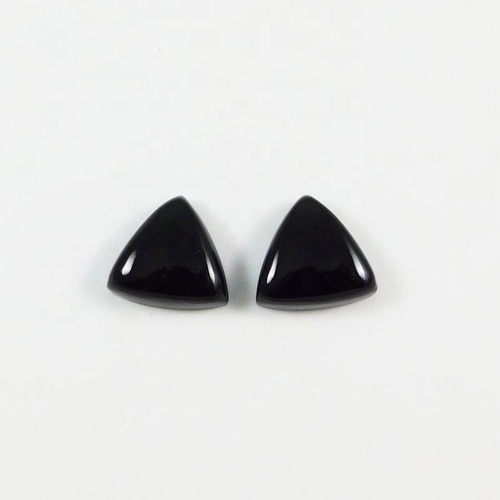 6mm Black Onyx Trillion Cabochon Loose Gemstones