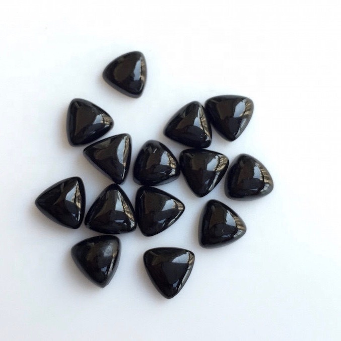 8mm Black Onyx Trillion Cabochon Loose Gemstones