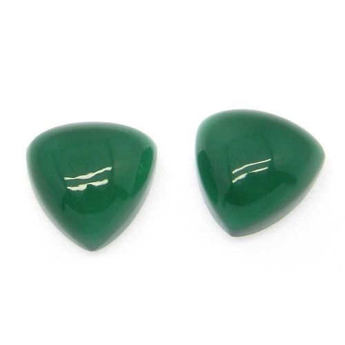 4mm Green Onyx Trillion Cabochon Loose Gemstones