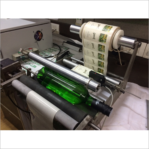Semi Automatic Labelling Machine - Metal Build for Round Large Bottles | Electric Powered, Industrial Use, Semi Automatic Operation