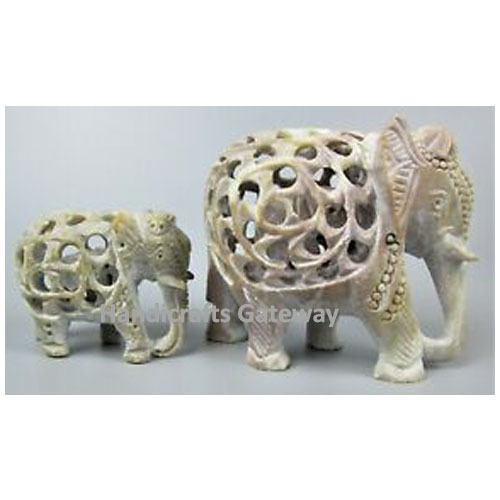Natural Beautiful Handmade Soapstone Elephant Figure