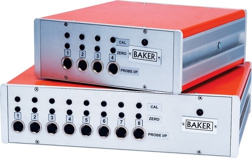 Baker Gauges Electronic Gauge Interface - 44mm Plastic, White | 8 Measuring Channels, 230V AC Power Supply, <1% Max Permissible Error, Compatible with Baker Axial Probes