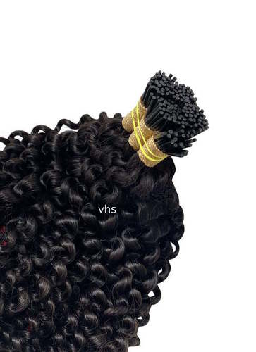 Black Curly I Tip Hair Extension