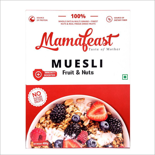 Muesli Fruit And Nuts - 400 Gram Pack | Gluten-Free, Low-Carb, Low-Fat, Sugar-Free, Fried Processing, 9 Months Shelf Life, Cooked Style
