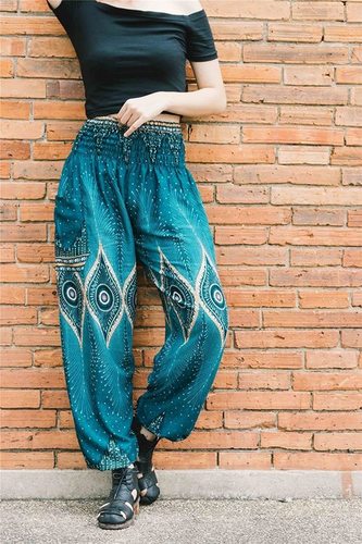 printed design elastic Boho Indian yoga Harem Pants