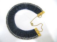 Hand Woven Knitted Beaded Stone Necklace