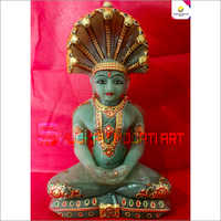 Multicolor Semi Precious Gemstone Jain Parshwanath Statue