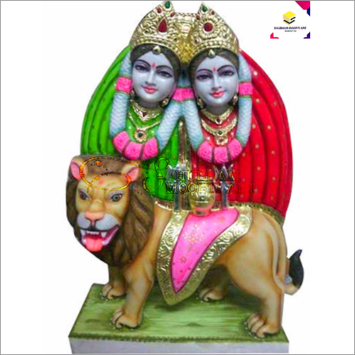 Multicolor Marble Chamunda Mata Statue
