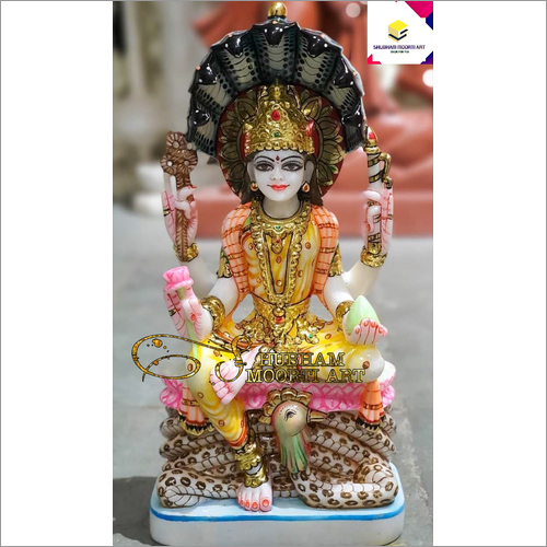 Multicolor Polished Marble Padmavati Statue