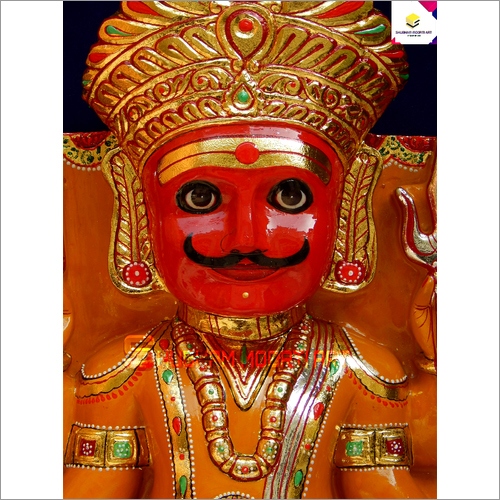 Polished Marble Nakoda Bhairav Statue Size: 7 Inch