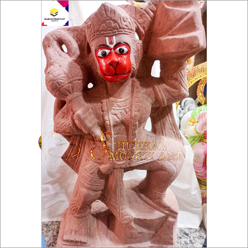 Red Stone Hanuman Statue Size: Different Available