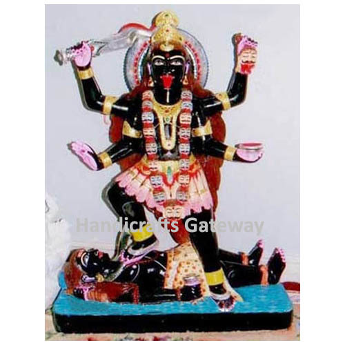 Beautiful Black Marble Kali Maa Moorti For Home Height: 12" Inch Inch (In)