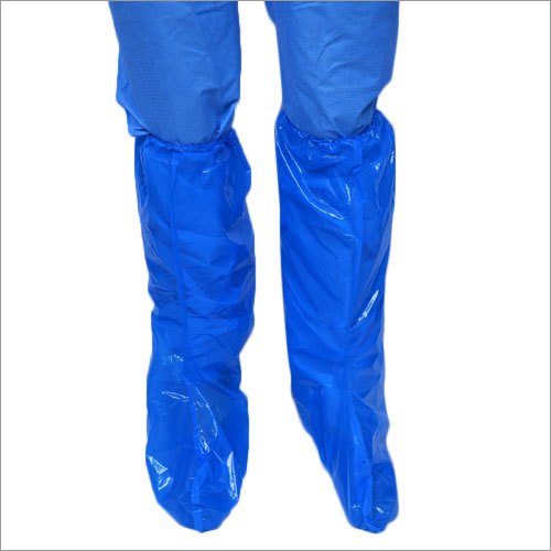 Disposable Shoes Cover With Knee Length - Non-Woven Material, Knee Length, Blue Color | Disposable Usage for Hospitals