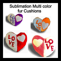 Sublimation Multi color heart fur cushion