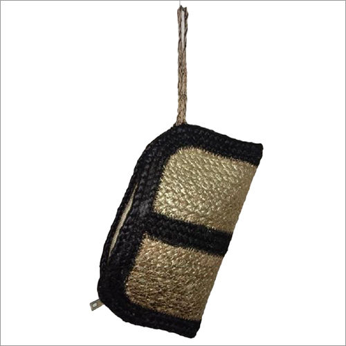 Multicolor Jute Gold Foil Clutch Handbag