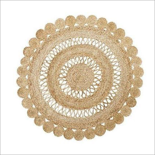 Brown Pile Jute Round Rug