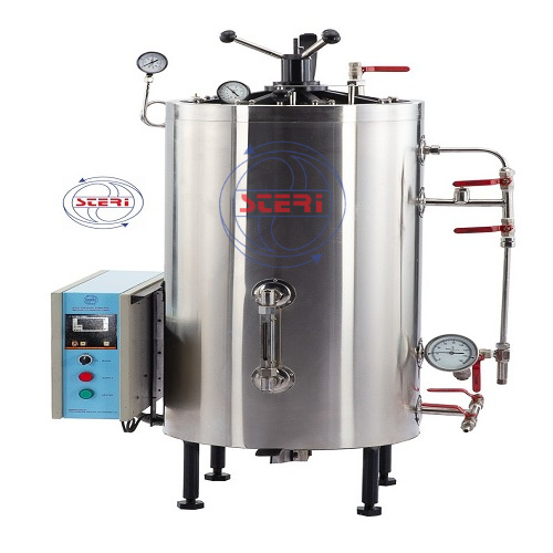 vertical cylindrical Steam Sterilizer ( 404 Silver  ) Radial