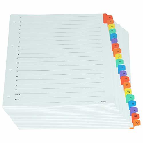Binder Index Divider (A To Z) - A4 Size - Multicolour Tabs