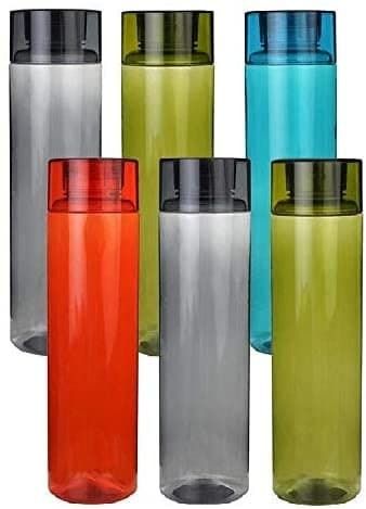 Set Of 6 Plastic Fridge Water Bottle 1 Ltr