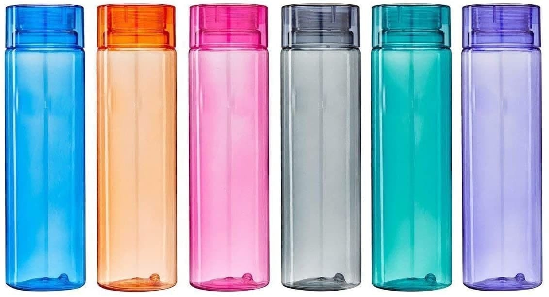 Set Of 6 Plastic Fridge Water Bottle 1 Ltr