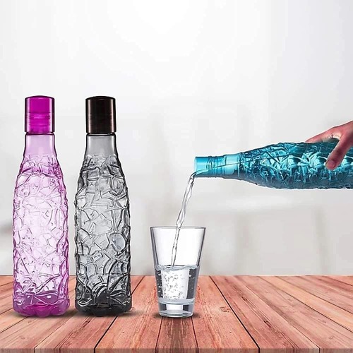 Set Of 6 Creta Desing Plastic Bottle Set 1 Ltr