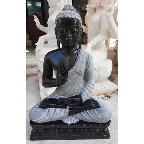 Black Marble Buddha Statue