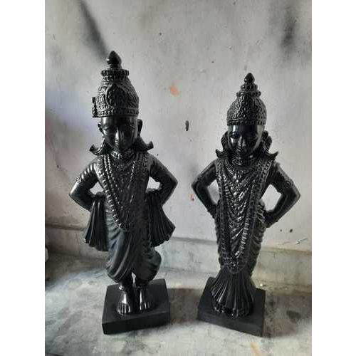 Black Marble Vitthal Rukmani Statue