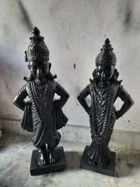 Black Marble Vitthal Rukmani Statue