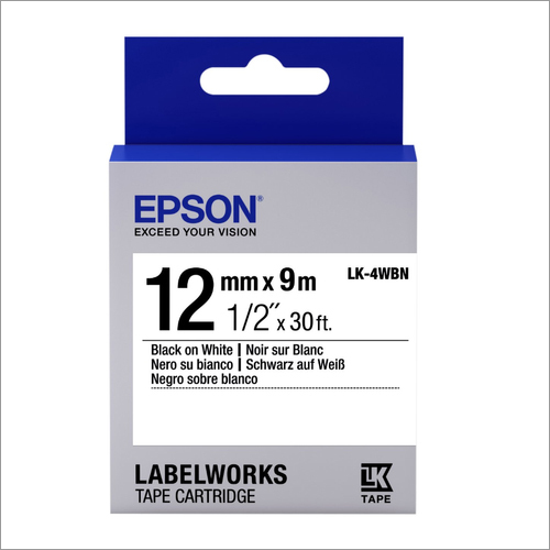 LK-4WBN -- 12MM B/W Label Tape
