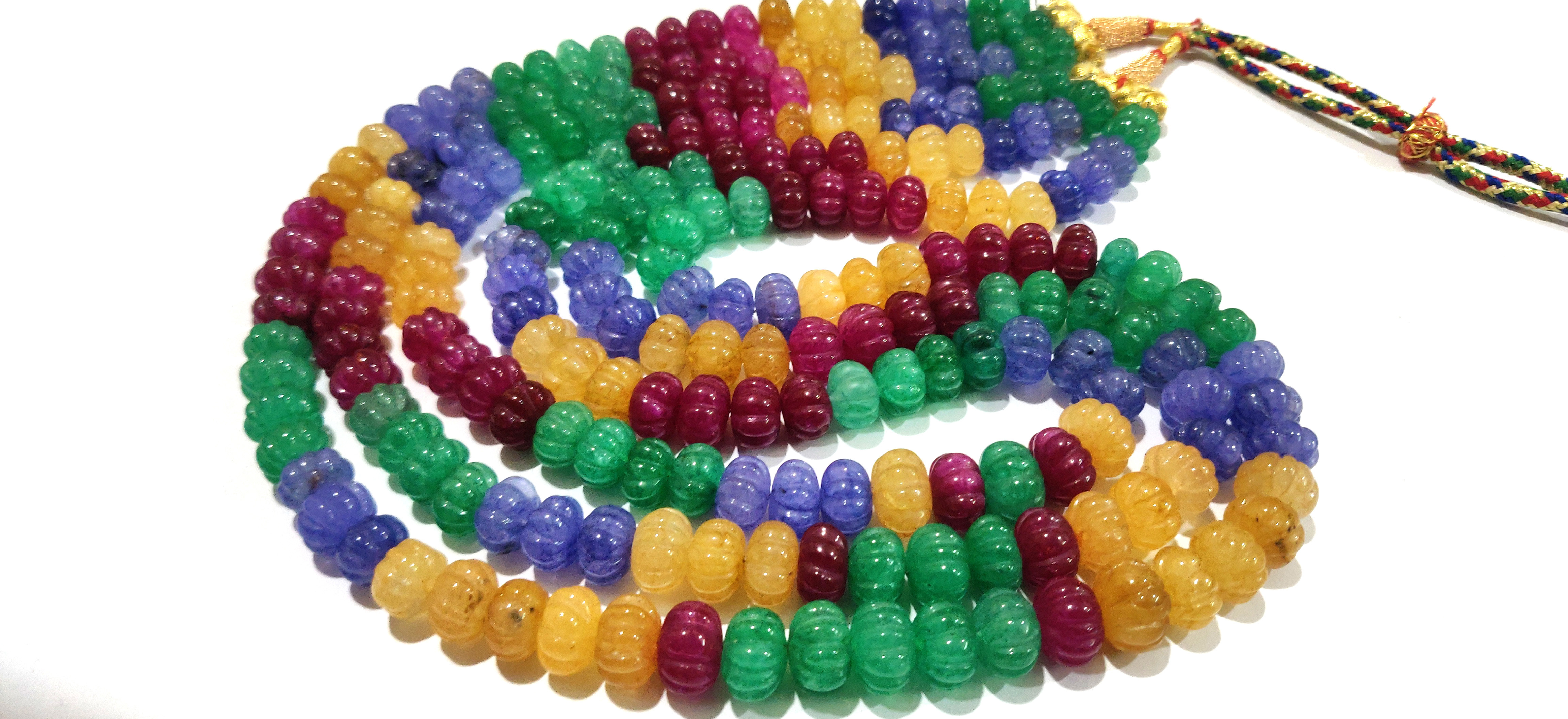 Hand Craved Watermelon 9 To 11mm Pumpkin Quartz Beads