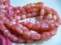 Natural Pink Opal Plain  Nugget Tumbled 10 to 20mm Beads
