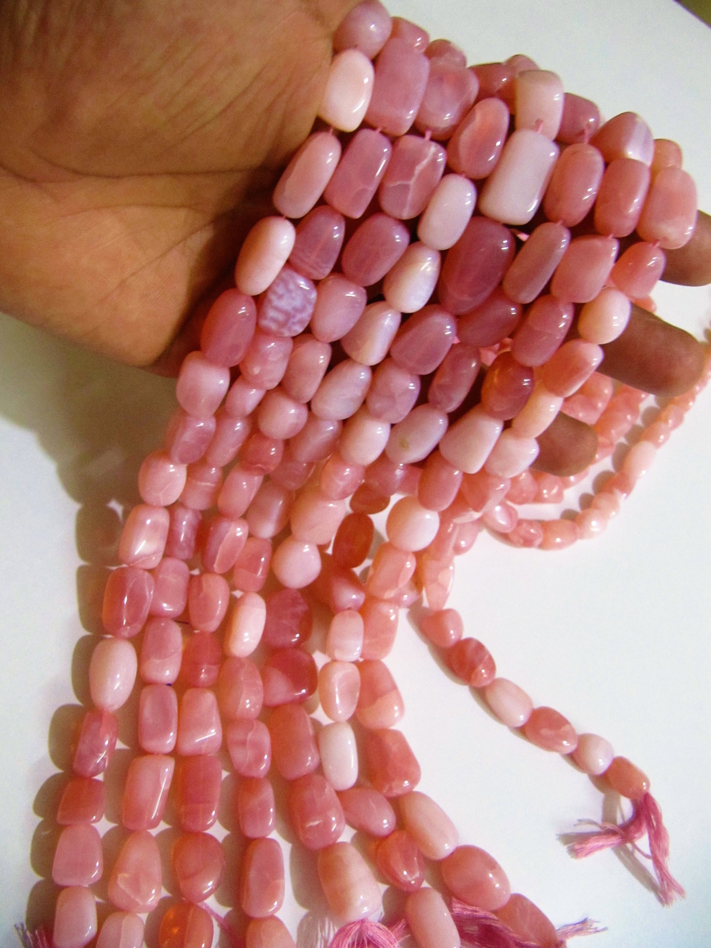 Natural Pink Opal Plain  Nugget Tumbled 10 to 20mm Beads