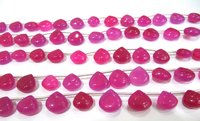 Natural Hot Pink Chalcedony Heart Shape