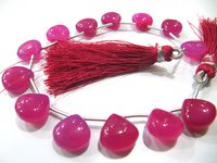 Natural Hot Pink Chalcedony Heart Shape