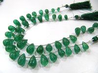 Natural Emerald Tear Drop Plain Smooth Beads