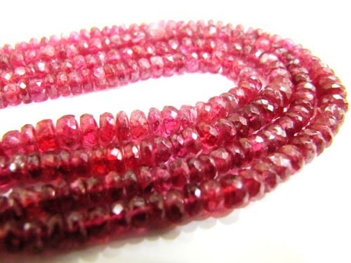 Natural Ruby Red Spinal Rondelle Faceted Top Quality 2 To 3mm Beads