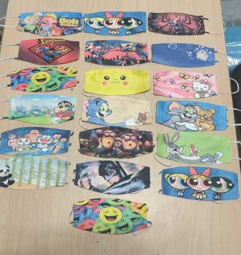 Cartoon Printed Cotton Mask for Kids