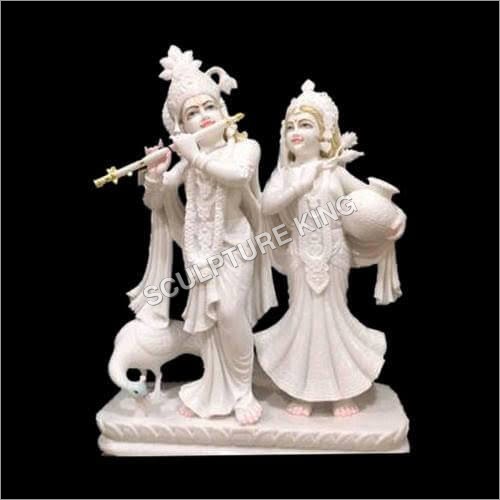 White Marble Jugal Jodi Statue
